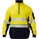 WT8018 Workcraft Hi Vis Half Zip Cotton Reflective Pullover