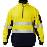 WT8018 Workcraft Hi Vis Half Zip Cotton Reflective Pullover