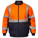 WW9010 Workcraft Hi Vis Bomber Jacket With Reflective 'X' Pattern Tape