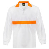 WS3003 Workcraft Long Sleeve Food Industry Jacshirt With Contrast Collar And Chestband