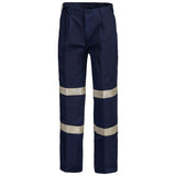 WP3045 Workcraft Reflective Single Pleat Cotton Drill Trousers