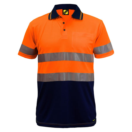 WSP410 Workcraft Hi Vis Two Tone Short Sleeve Micromesh Polo