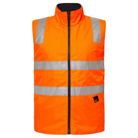 WW9014 Workcraft Hi Vis Reversible Fleece Vest With Reflective Tape