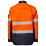 WS6068 Workcraft Hi Vis Long Sleeve Vented Reflective Rip Stop Shirt