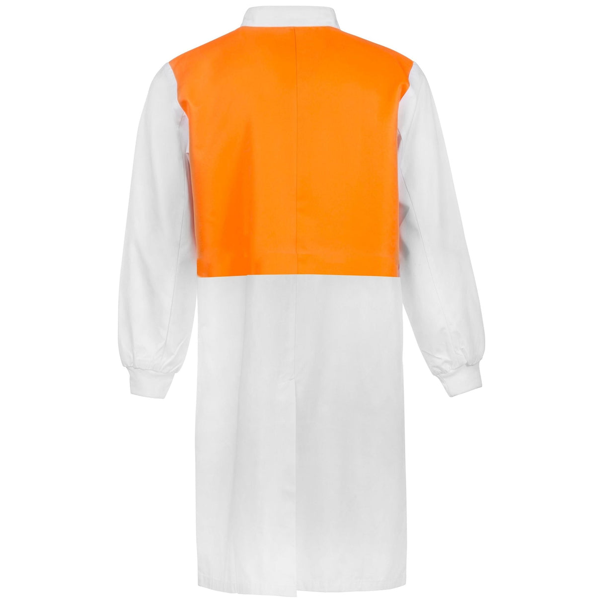 WJ3194 Workcraft Hi Vis Long Sleeve Food Industry Long Length Dustcoat With Mandarin Collar