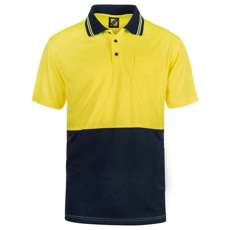 WSP401 Workcraft Hi Two Tone Short Sleeve Cotton Back Polo With Pocket