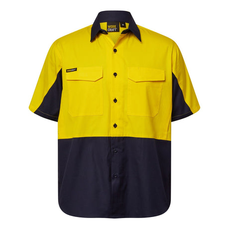 WS6067 Workcraft Hi Vis Short Sleeve Vented Rip Stop Shirt