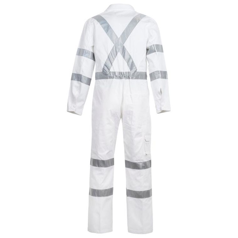 WC3254 Workcraft Hi Vis Cotton Drill Coverall With Tape