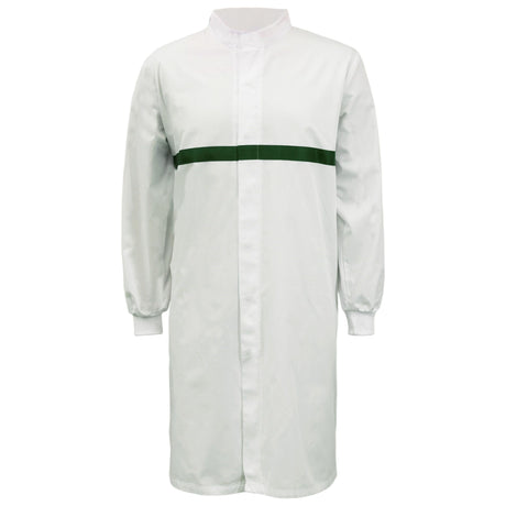 WJ3198 Workcraft Long Sleeve Food Industry Long Length Dustcoat With Contrast Trims On Chest (MTO)