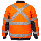 WW9010 Workcraft Hi Vis Bomber Jacket With Reflective 'X' Pattern Tape