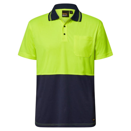 WSP208 Workcraft Hi Vis Two Tone Lightweight Short Sleeve Polo