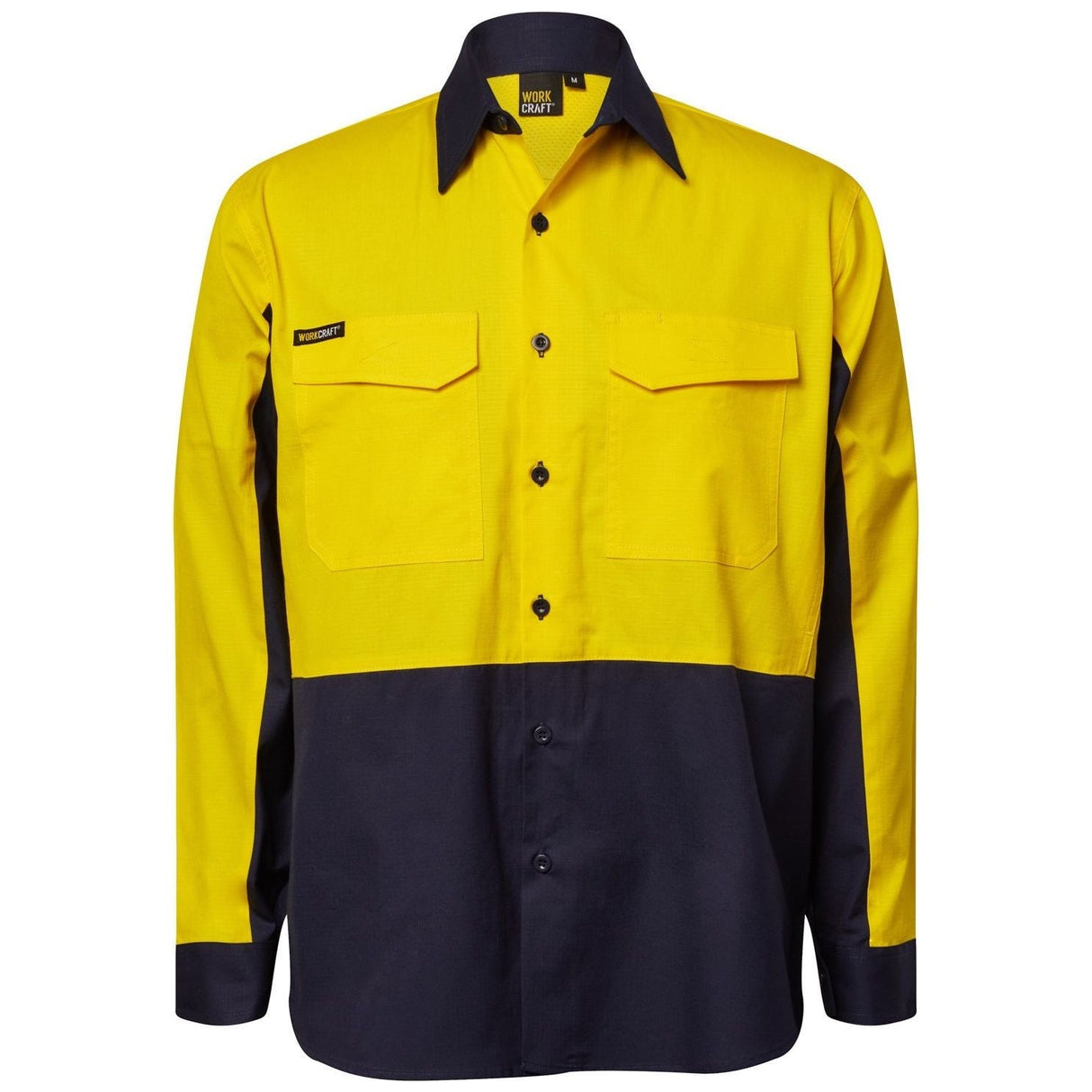 WS6066 Workcraft Hi Vis Long Sleeve Vented Rip Stop Shirt