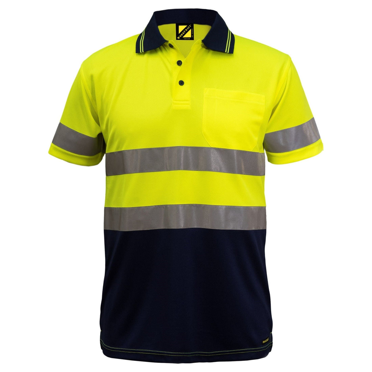 WSP410 Workcraft Hi Vis Two Tone Short Sleeve Micromesh Polo