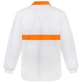 WS3003 Workcraft Long Sleeve Food Industry Jacshirt With Contrast Collar And Chestband