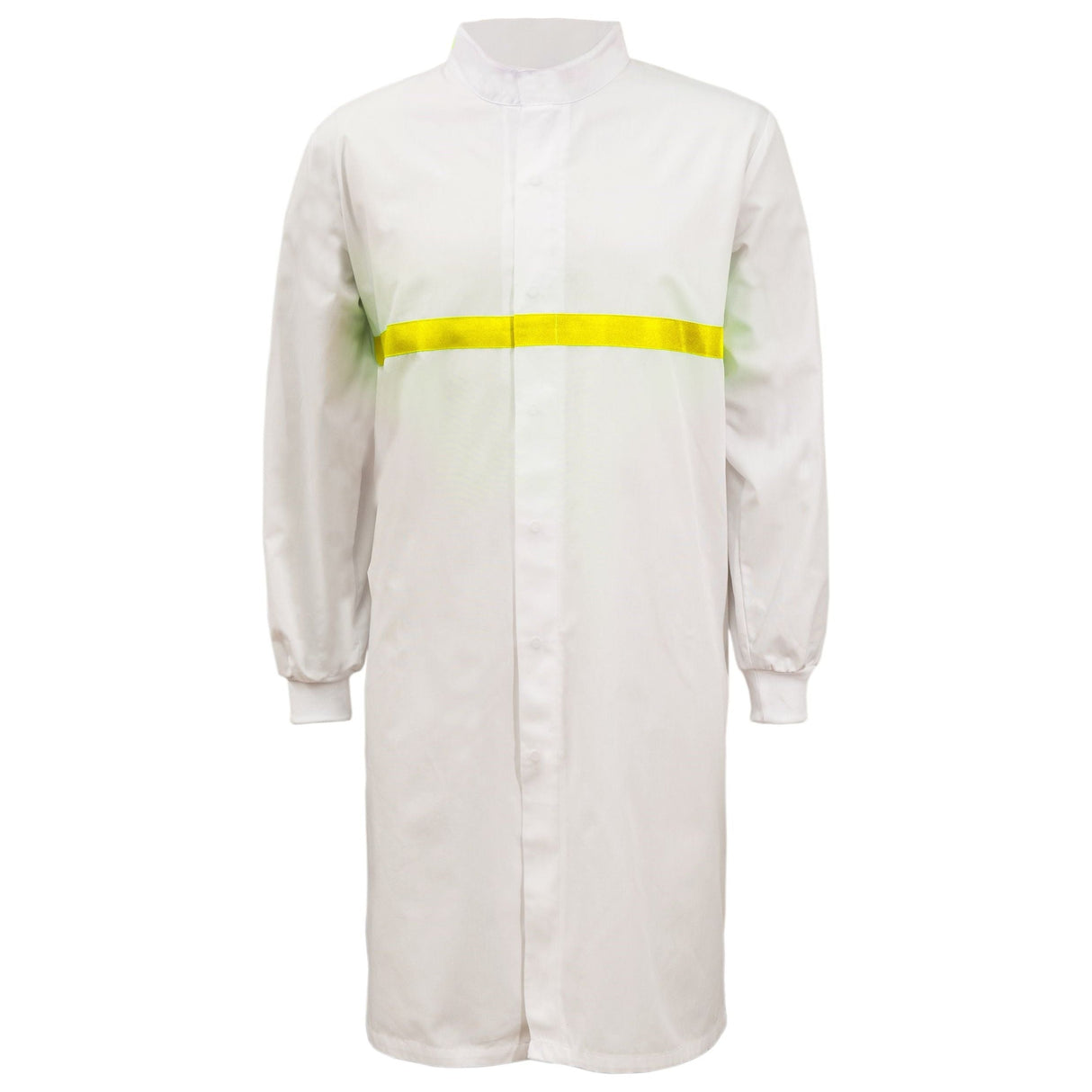 WJ3198 Workcraft Long Sleeve Food Industry Long Length Dustcoat With Contrast Trims On Chest (MTO)