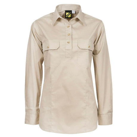 WSL505 Ladies Lightweight Half Placket Shirt - Long Sleeve