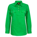 WSL505 Ladies Lightweight Half Placket Shirt - Long Sleeve