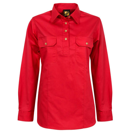 WSL505 Ladies Lightweight Half Placket Shirt - Long Sleeve