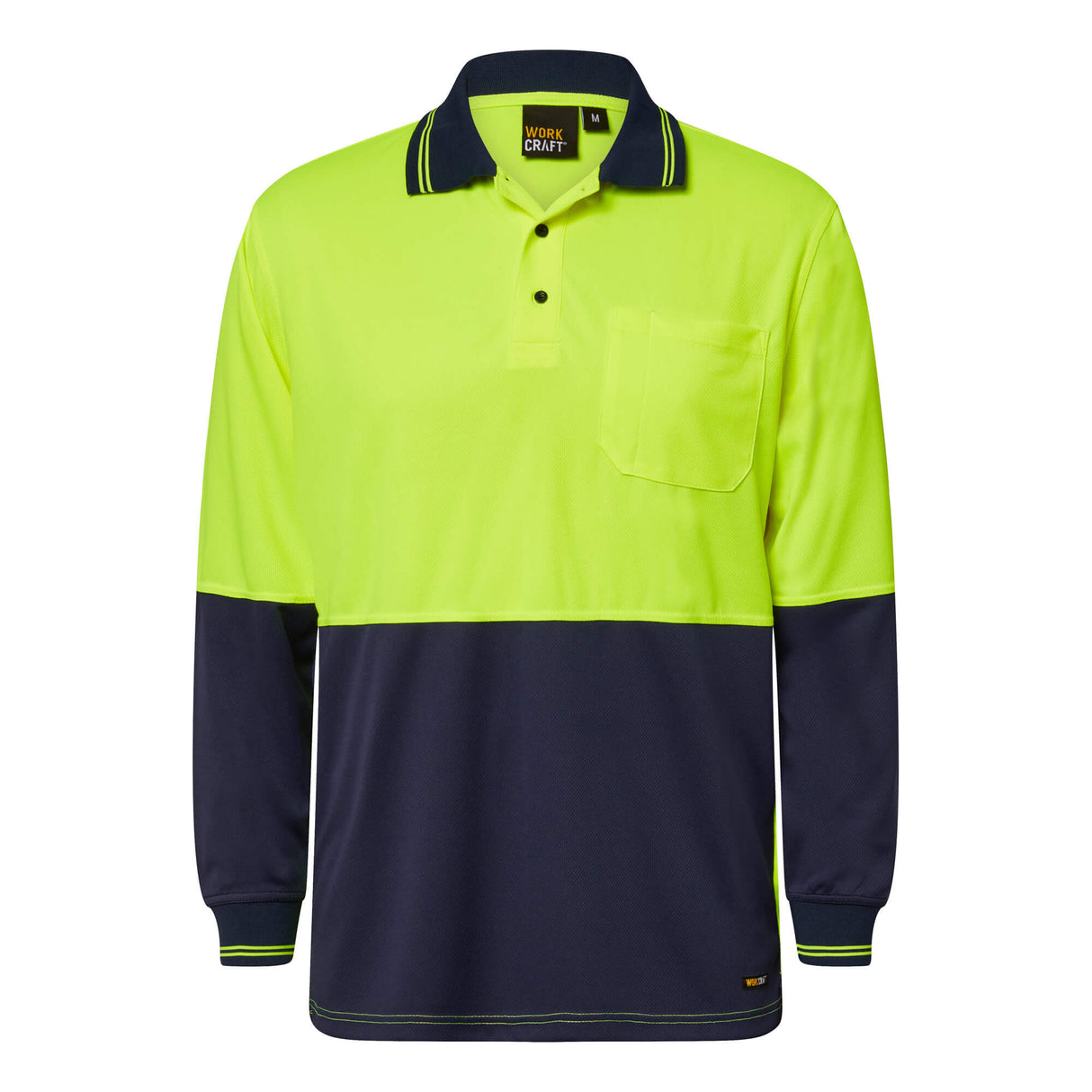 WSP202 Hi Vis Long Sleeve Micromesh Polo