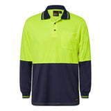 WSP202 Hi Vis Long Sleeve Micromesh Polo