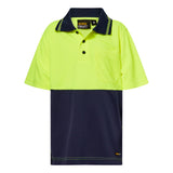 WSPK20 Kids Hi Vis Short Sleeve Micomesh Polo