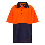 WSPK20 Kids Hi Vis Short Sleeve Micomesh Polo