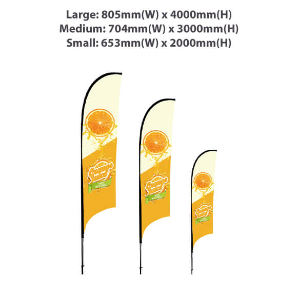 Small(65.3*200cm) Concave Feather Banners