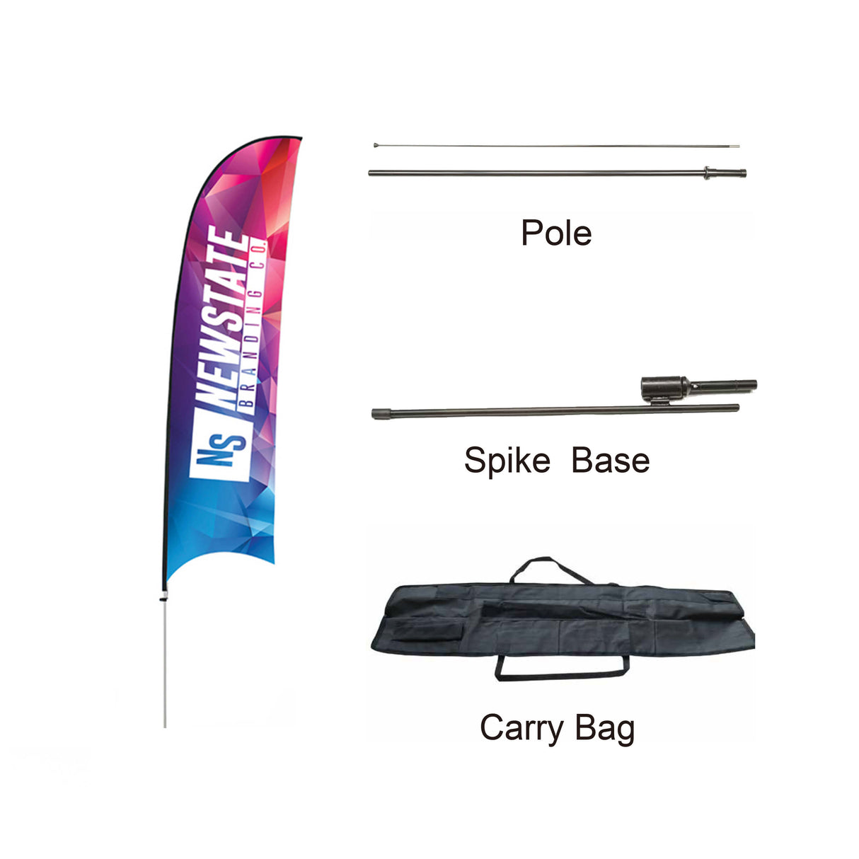Small(65.3*200cm) Concave Feather Banners