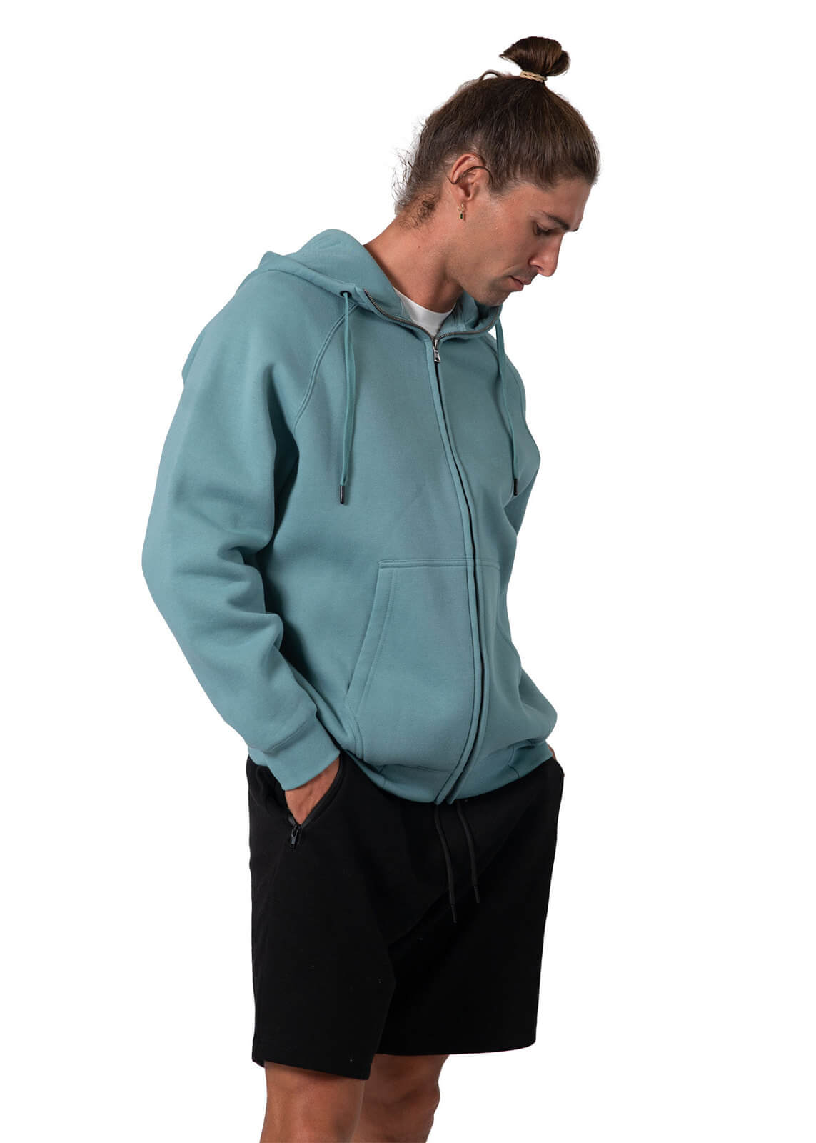 F370ZZ Men's Cotton Care Kangaroo Pocket Zipper Hoodie