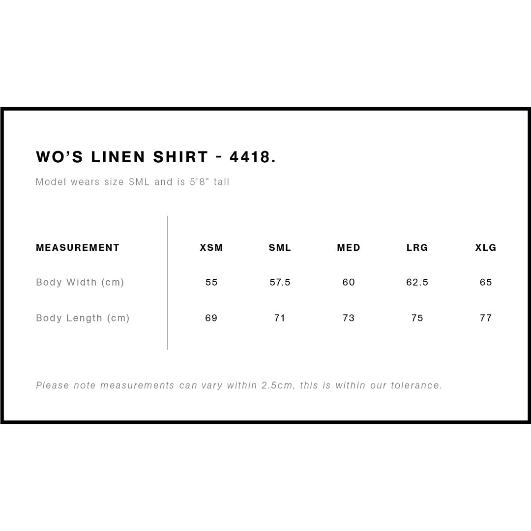 4418S AS Colour Wo's Linen Shirt