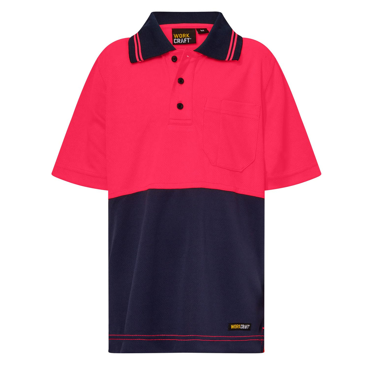 WSPK20 Kids Hi Vis Short Sleeve Micomesh Polo