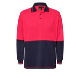 WSP202 Hi Vis Long Sleeve Micromesh Polo