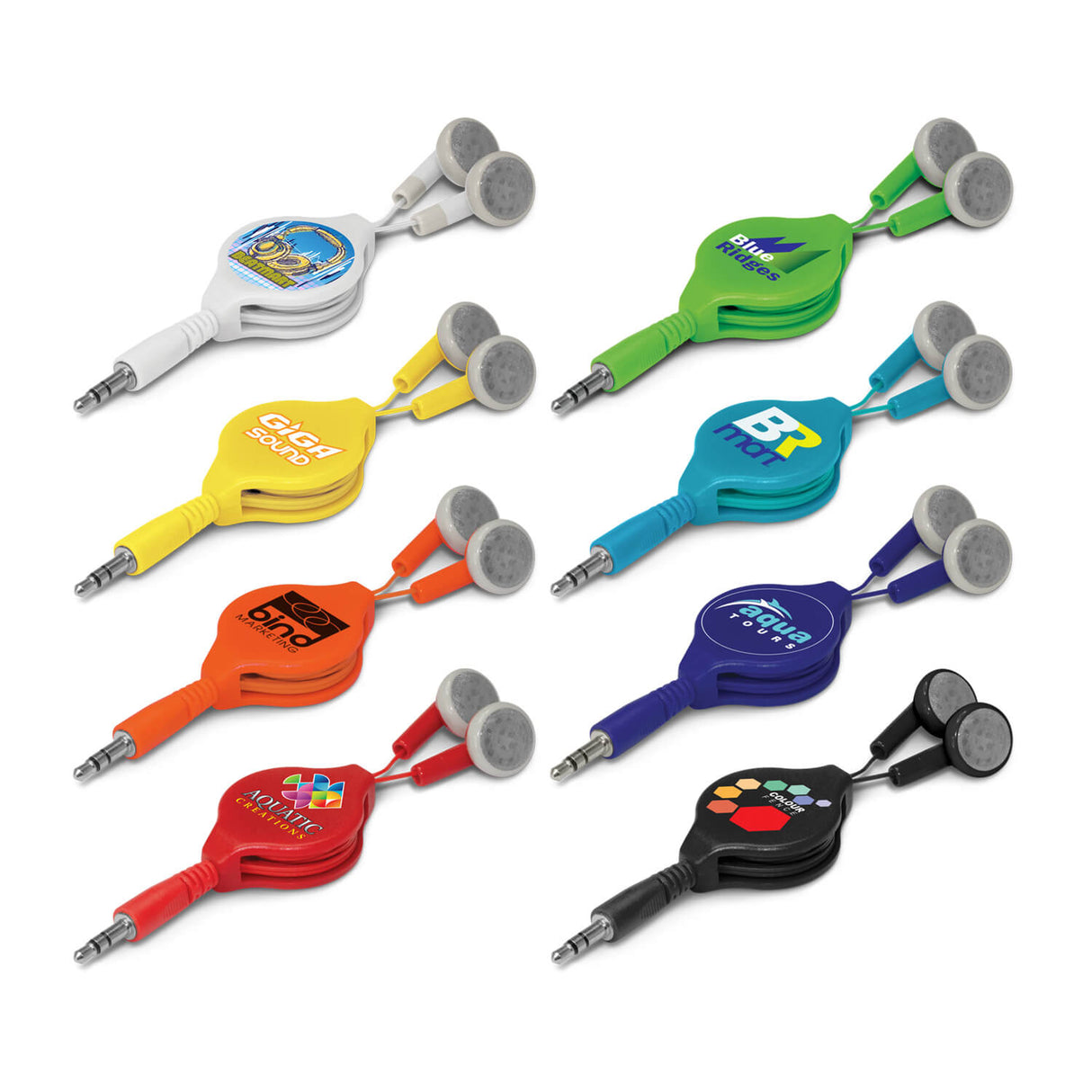 Retractable Earbuds - Full Colour Printed