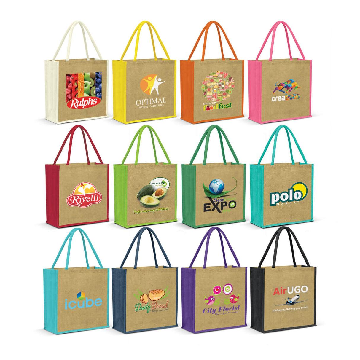 Laminated Jute Tote Bag - Printed