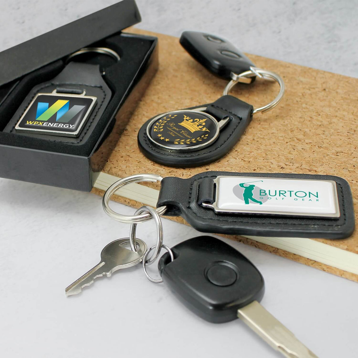 Leather Key Ring Rectangle - Printed
