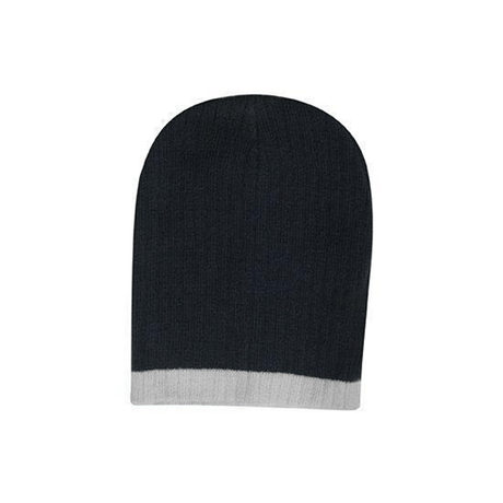 Two Tone Cable Knit Beanie - Toque