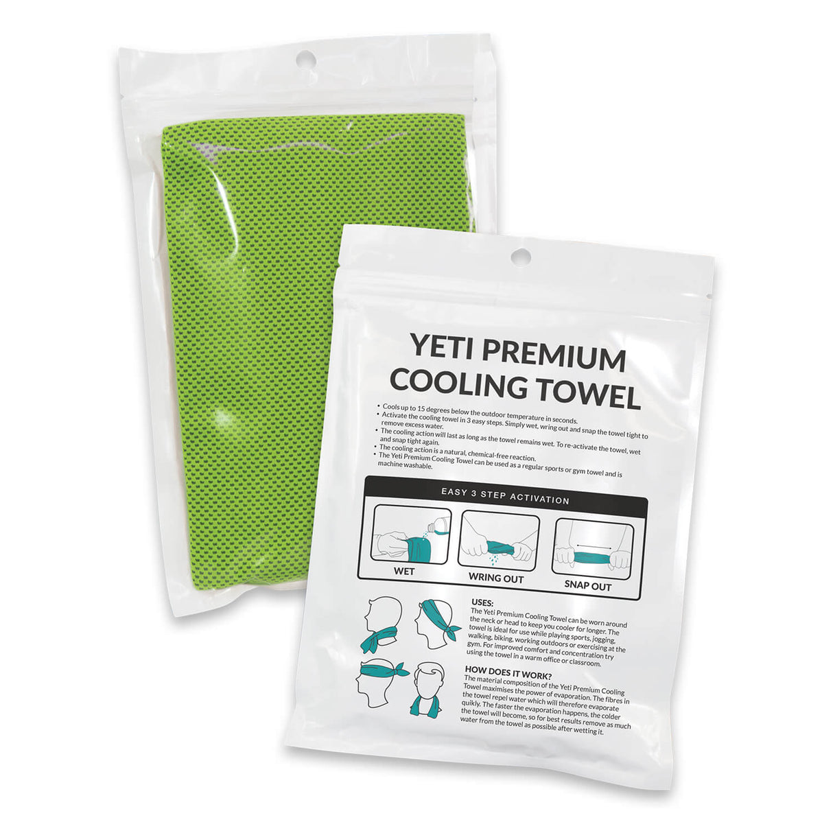 Yeti Premium Cooling Towel - Pouch - Printed