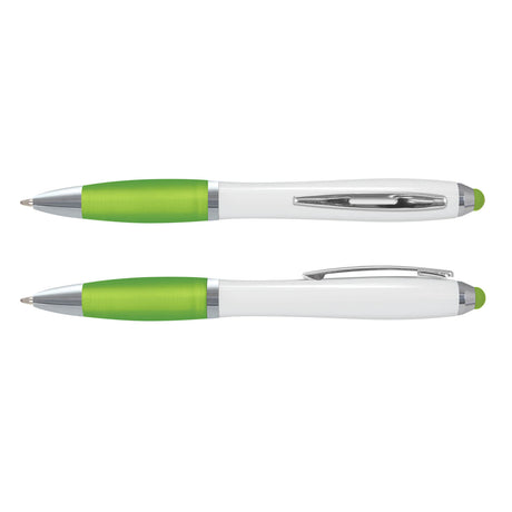 Stylus Pen With White Barrel - Printed