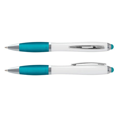 Stylus Pen With White Barrel - Printed