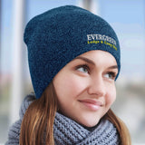 Heather Knit Beanie - Embroidered