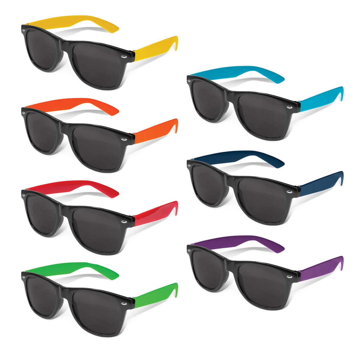 Malibu Premium Sunglasses With Black Frame - Printed