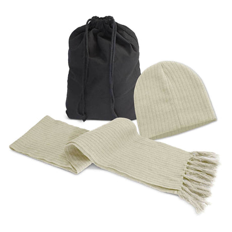 Scarf and Beanie Set - Embroidered