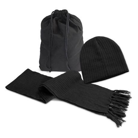 Scarf and Beanie Set - Embroidered