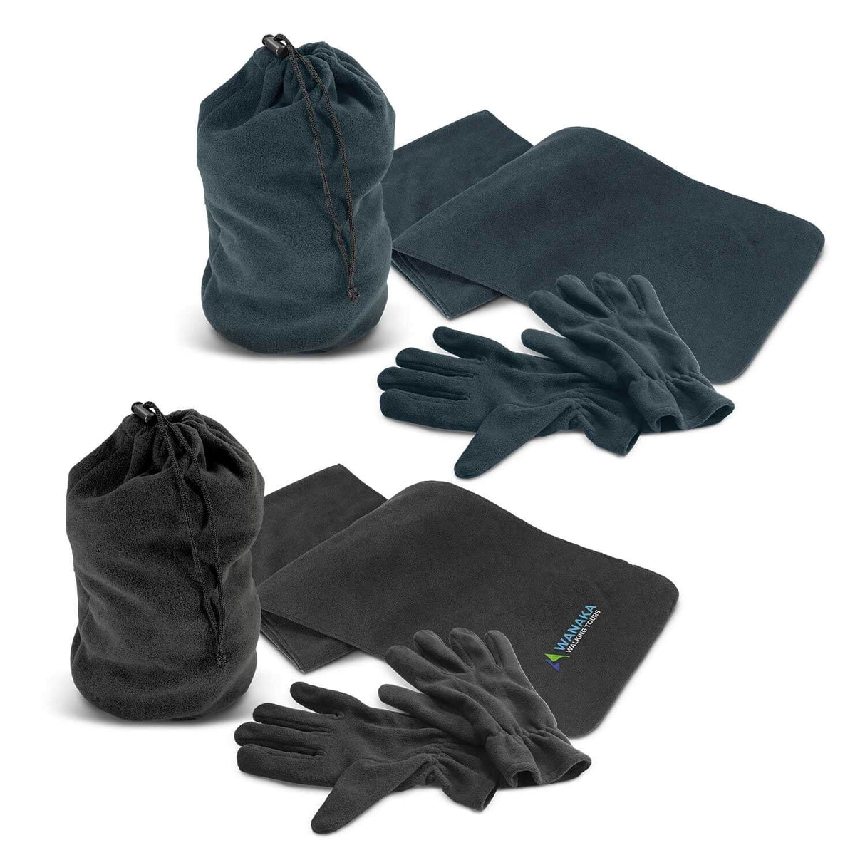 Scarf and Gloves Set - Embroidered