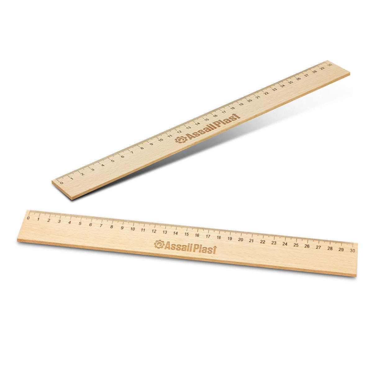 Wooden 30cm Ruler - Branded
