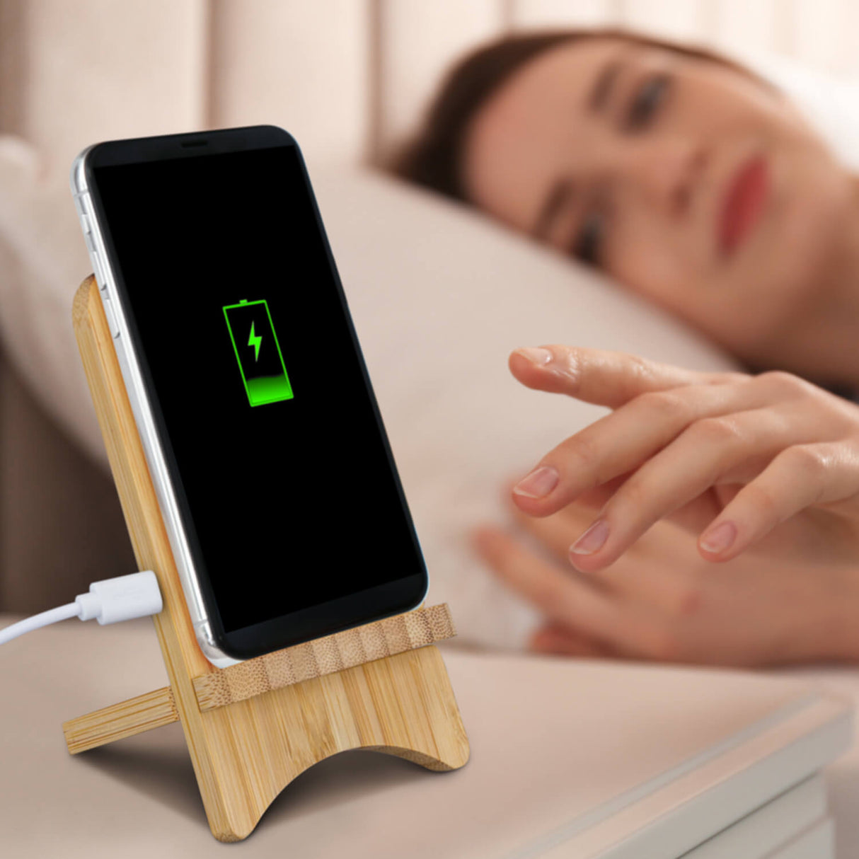 Bamboo Wireless Charging Stand - Printed