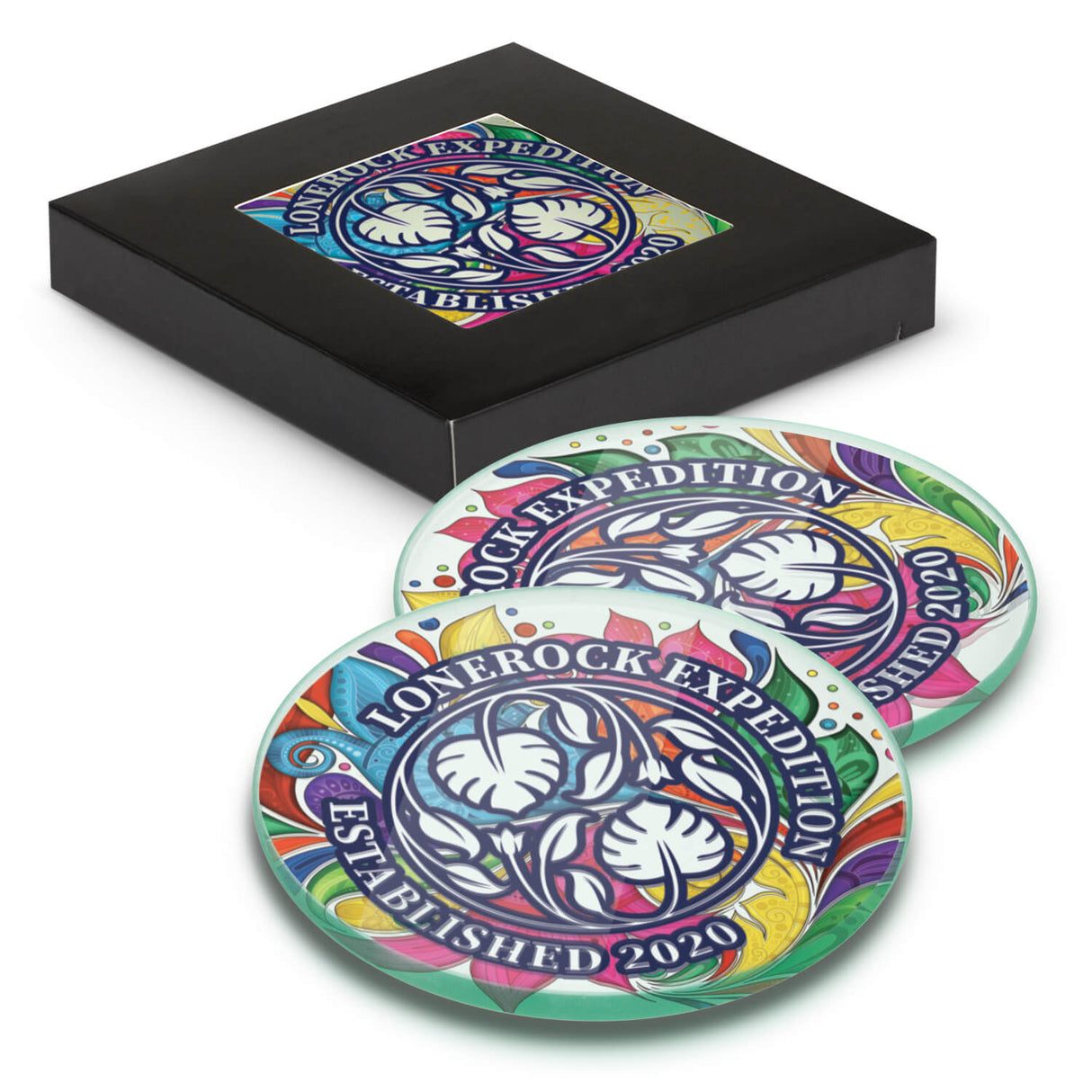 Venice Glass Coaster Set of 2 Round