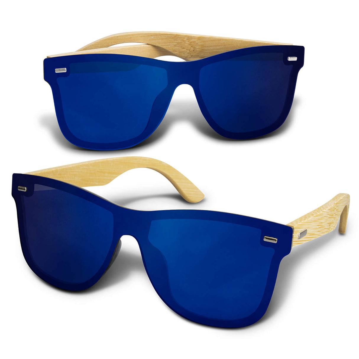 Mirror Lens Sunglasses Bamboo - Printed