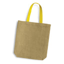 Thera Jute Tote Bag Coloured Handles - Printed