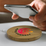 Vita Bamboo Wireless Charger Round - Printed